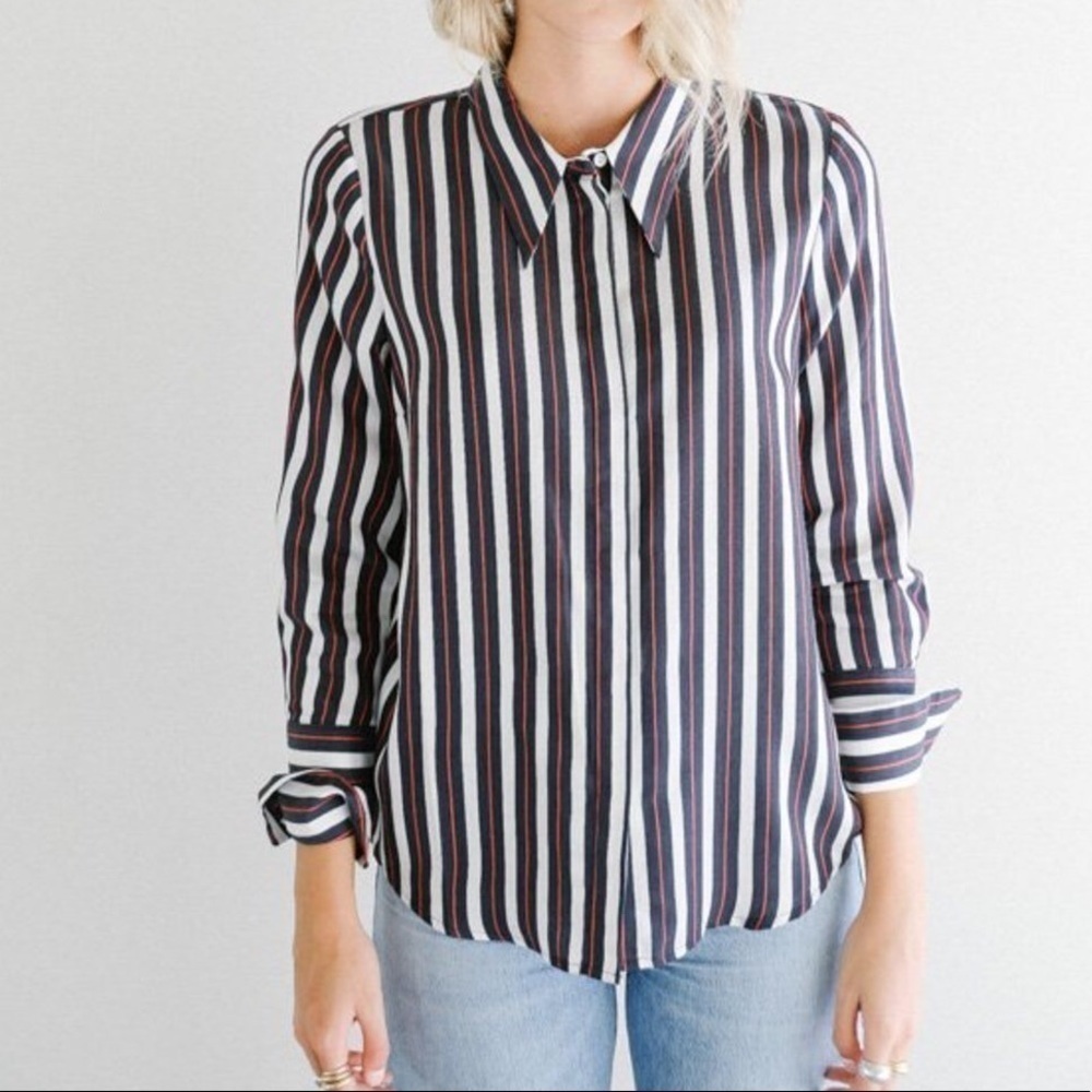 Just female gabriel shirt in blue/red striped NWT